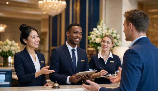 Hotel English learning illustration from HCA